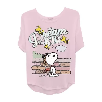 Little & Big Kid Girls Crew Neck Short Sleeve Regular Fit Peanuts Snoopy Graphic T-Shirt