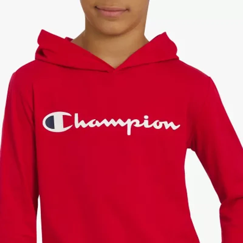 Champion Big Kid Boys Hooded Long Sleeve Regular Fit Graphic T-Shirt