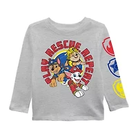 Toddler Boys Crew Neck Long Sleeve Paw Patrol Graphic T-Shirt