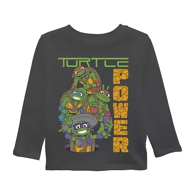 Teenage Mutant Ninja Turtles Toddler Boys Crew Neck Long Sleeve Graphic T-Shirt