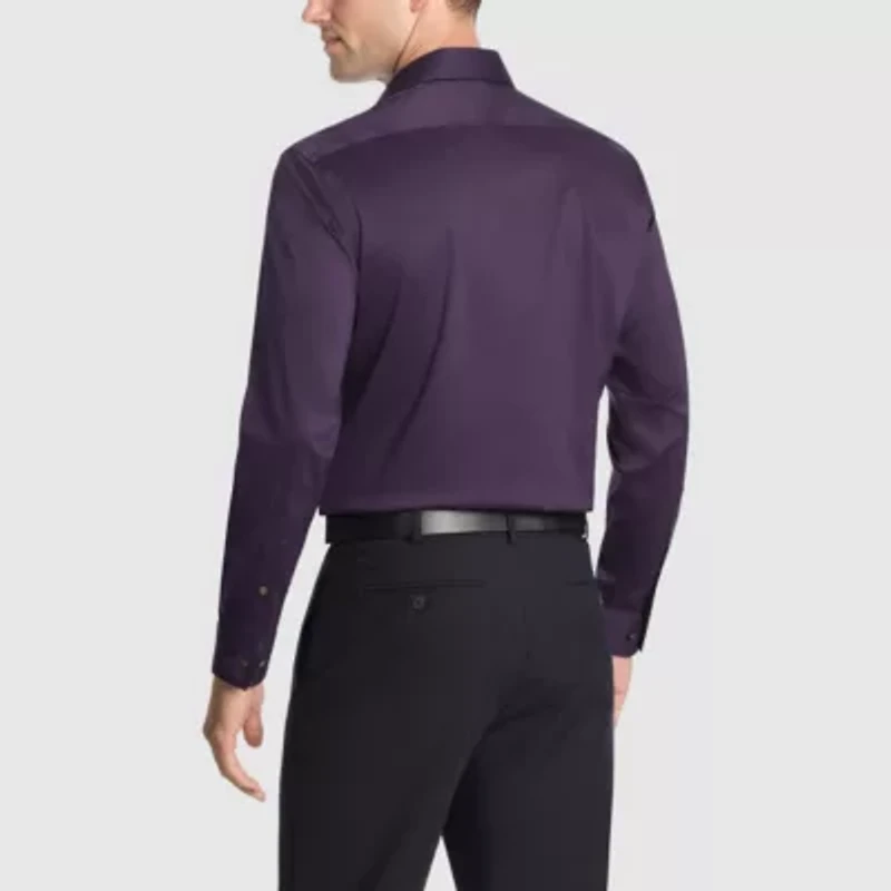 Van Heusen Ultra Flex Mens Slim Fit Stretch Fabric Wrinkle Free Long Sleeve Dress Shirt