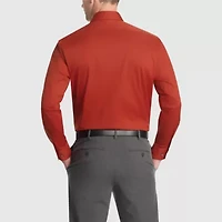 Van Heusen Everyday Defense Stain Shield Fitted Mens Modern Fit Stretch Fabric Wrinkle Free Long Sleeve Dress Shirt
