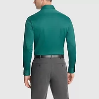 Van Heusen Everyday Defense Stain Shield Fitted Mens Modern Fit Stretch Fabric Wrinkle Free Long Sleeve Dress Shirt
