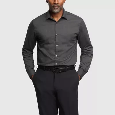 Van Heusen Comfort Performance Mens Slim Fit Stretch Fabric Wrinkle Free Long Sleeve Dress Shirt