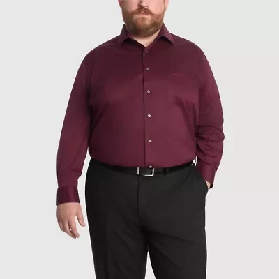 Van Heusen Big And Tall Ultra Flex Wrinkle Free Mens Classic Fit Stretch Fabric Long Sleeve Dress Shirt