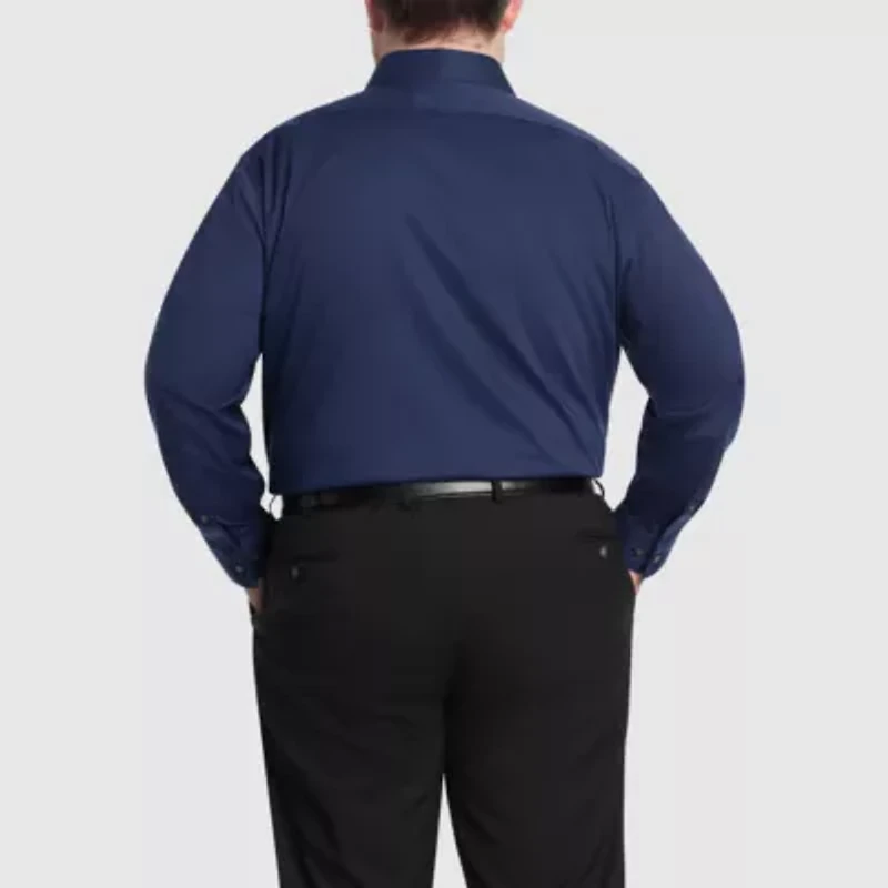Van Heusen Ultra Flex Big And Tall Mens Regular Fit Stretch Fabric Wrinkle Free Long Sleeve Dress Shirt