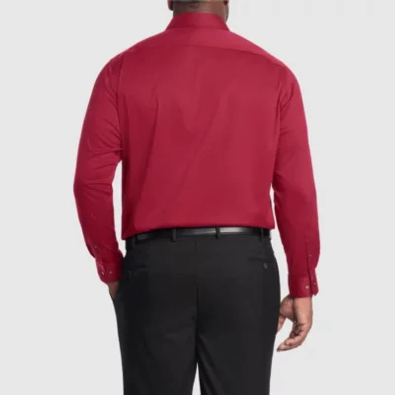Van Heusen Ultra Flex Big And Tall Mens Regular Fit Stretch Fabric Wrinkle Free Long Sleeve Dress Shirt