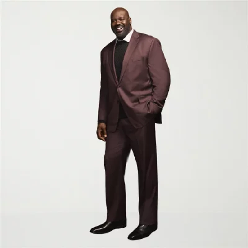 Shaquille O'Neal XLG Mens Big and Tall Stretch Fabric Classic Fit Flat Front Suit Pant