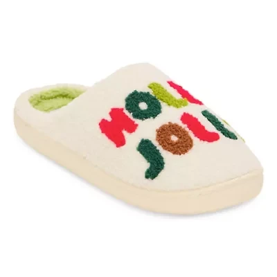 Olivia Miller Holiday Reindeer Womens Slip-On Slippers