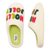 Olivia Miller Holiday Reindeer Womens Slip-On Slippers