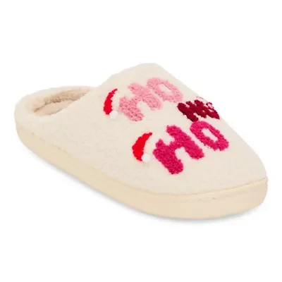 Olivia Miller Candy Cane Holiday Womens Slip-On Slippers