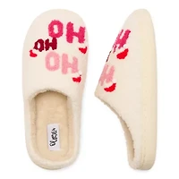 Olivia Miller Candy Cane Holiday Womens Slip-On Slippers
