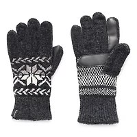 Isotoner Recycled Chenille Snowflake With Smartouch 1 Pair Gloves