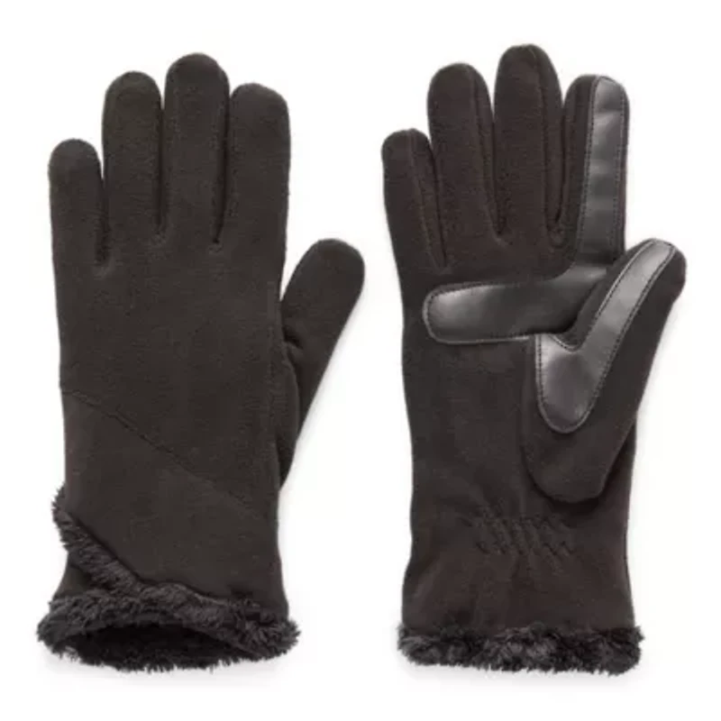 Isotoner Smartdri Fleece Glove With Overlap Wrist Detail And Smartouch 1 Pair Gloves