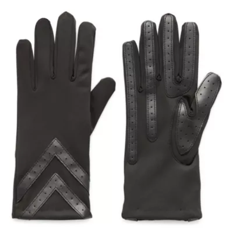 Isotoner Smartdri Spandex 3 Btl With Chevron Appliquest At Wrist 1 Pair Gloves