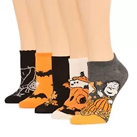Womens Multi-Pack 5 Pair Peanuts No Show Socks
