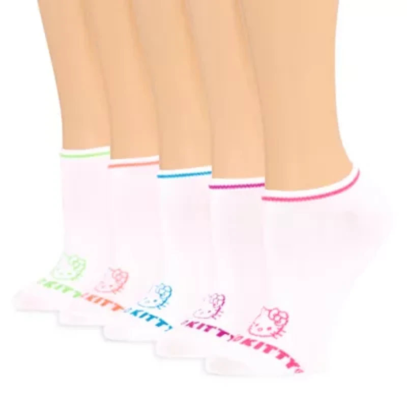 Womens Breathable Multi-Pack 5 Pair Hello Kitty Low Cut Socks