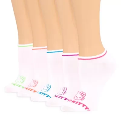 Womens Breathable Multi-Pack 5 Pair Hello Kitty Low Cut Socks