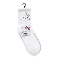 Ribbed Womens 2 Pair Hello Kitty Crew Socks