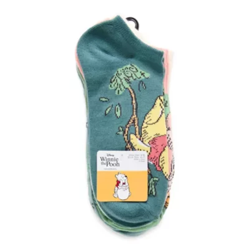 Womens Breathable Multi-Pack 5 Pair Winnie The Pooh Low Cut Socks