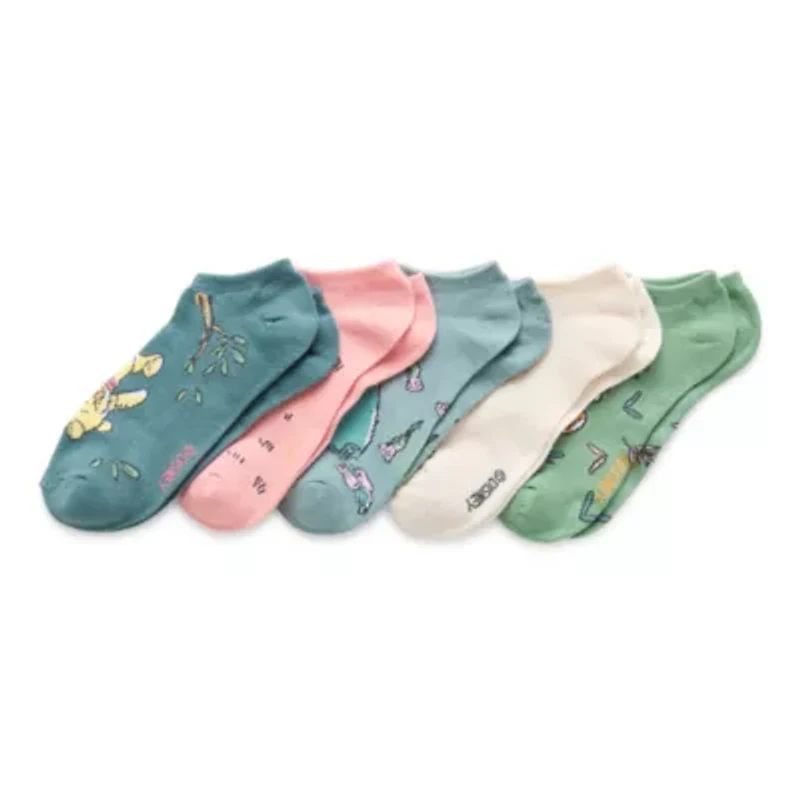 Womens Breathable Multi-Pack 5 Pair Winnie The Pooh Low Cut Socks