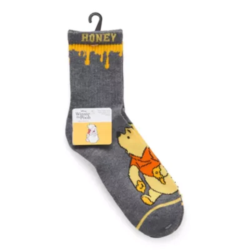 Ribbed Womens 2 Pair Winnie The Pooh Crew Socks