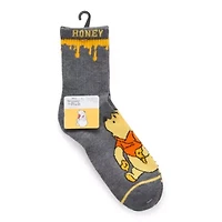 Ribbed Womens 2 Pair Winnie The Pooh Crew Socks