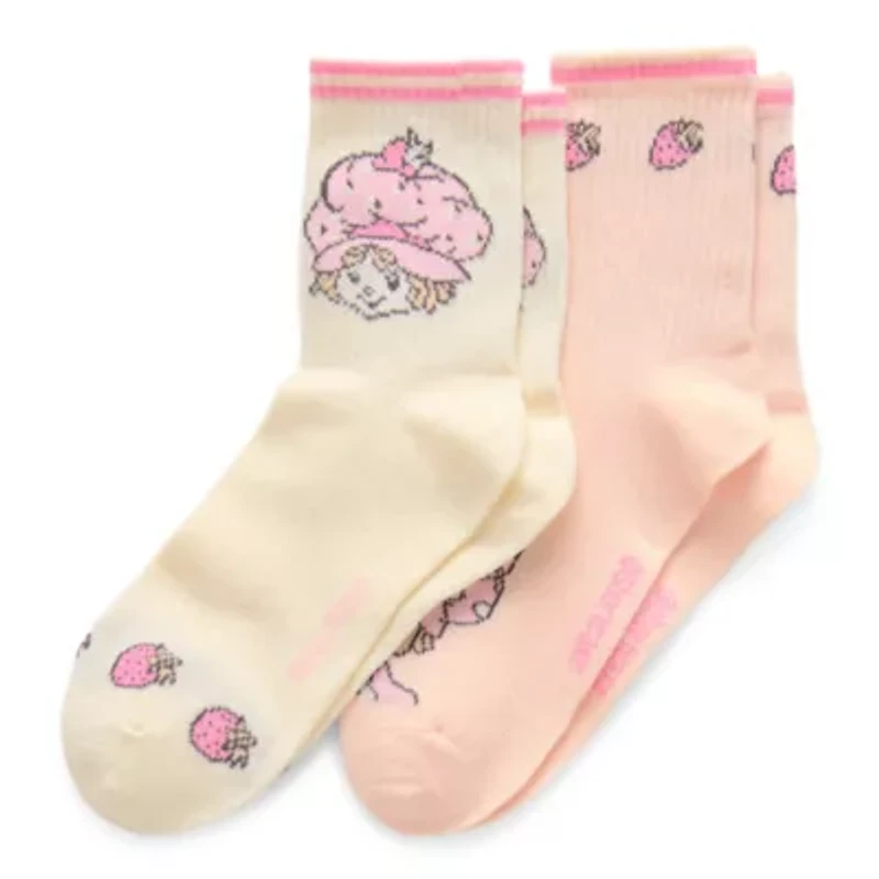 Ribbed Womens 2 Pair Crew Socks