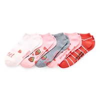 Strawberry Shortcake Womens Breathable Multi-Pack 5 Pair Low Cut Socks