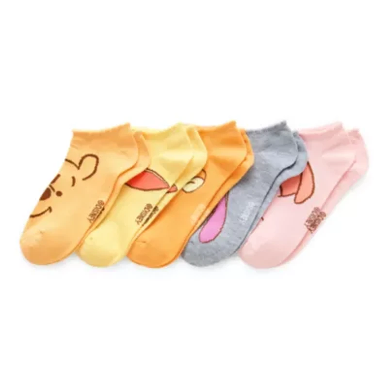Womens Breathable Multi-Pack 5 Pair Winnie The Pooh Low Cut Socks