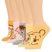 Womens Breathable Multi-Pack 5 Pair Winnie The Pooh Low Cut Socks