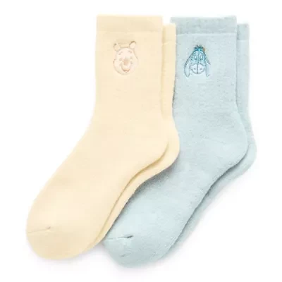Supersoft Womens 2 Pair Winnie The Pooh Crew Socks