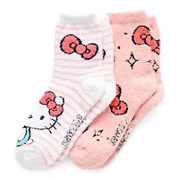 Cozy Womens 2 Pair Hello Kitty Crew Socks