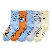 Womens 5 Pair Winnie The Pooh Crew Socks