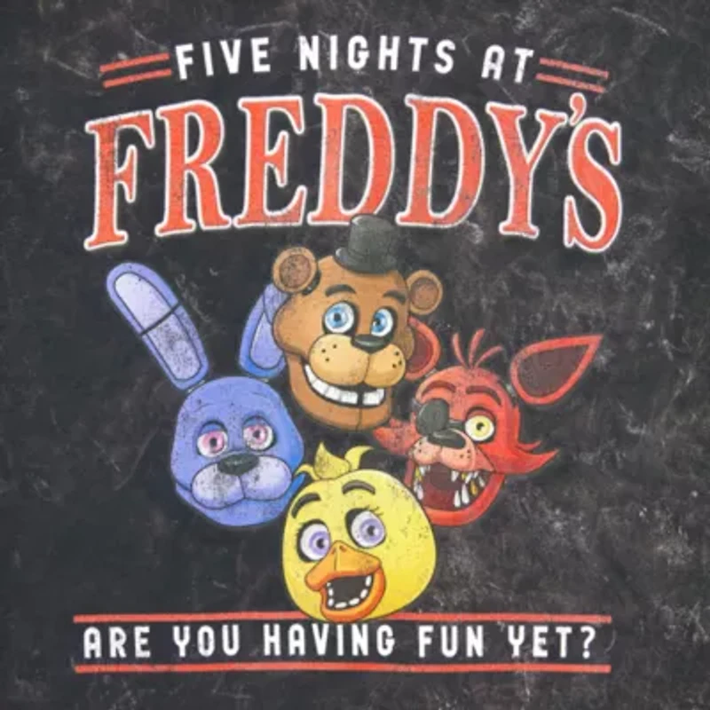 Five Nights At Freddy'S Womens Crew Neck Short Sleeve Oversized Juniors Graphic T-Shirt