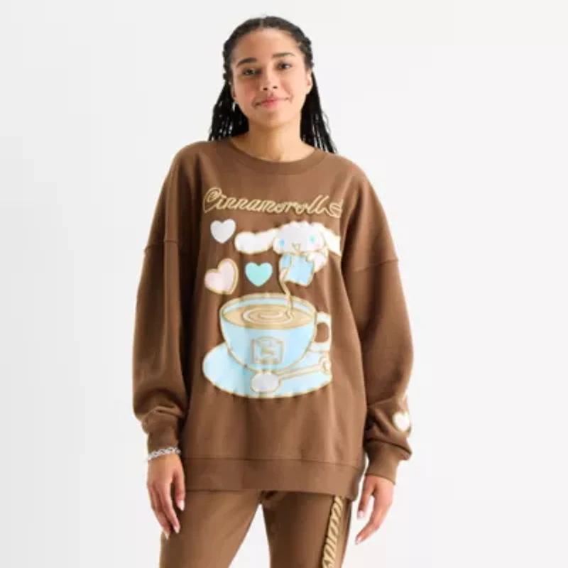 Cinnamaroll Crew Sweatshirt Womens Neck Long Sleeve Hello Kitty Juniors