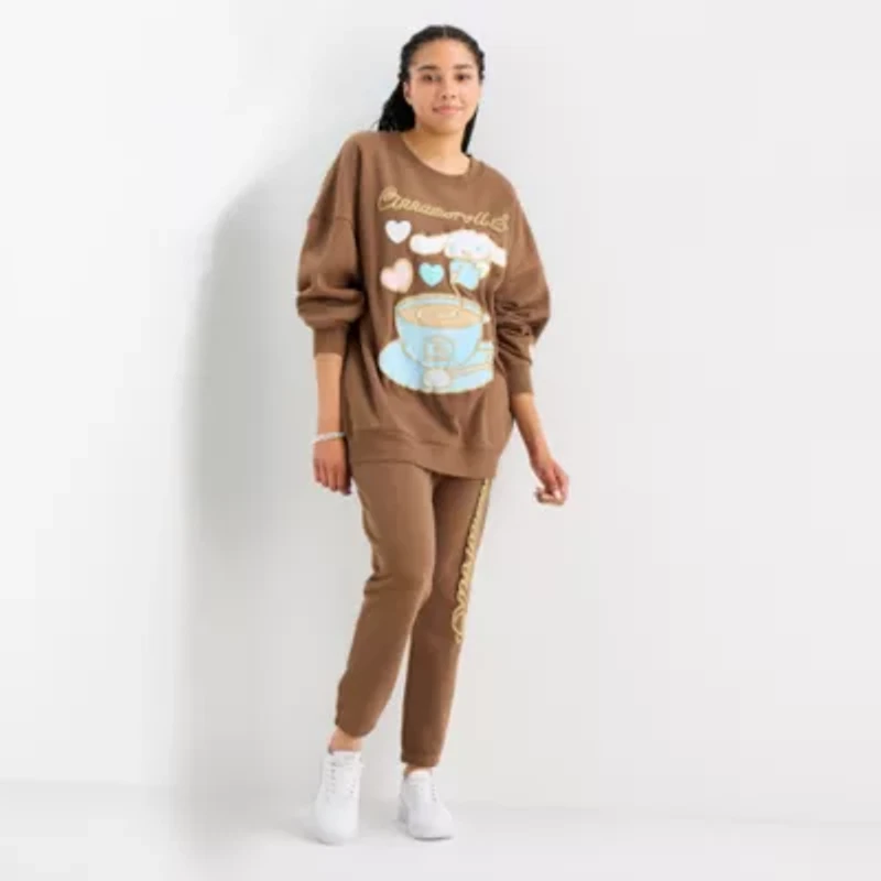 Cinnamaroll Crew Sweatshirt Womens Neck Long Sleeve Hello Kitty Juniors