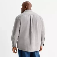 U.S. Polo Assn. Mens Long Sleeve Classic Fit Stretch Fabric Embroidered Big and Tall Button-Down Shirt