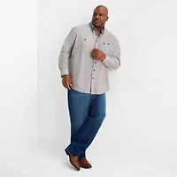 U.S. Polo Assn. Mens Long Sleeve Classic Fit Stretch Fabric Embroidered Big and Tall Button-Down Shirt