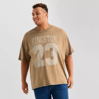 Arizona Mens Crew Neck Short Sleeve Relaxed Fit Big and Tall Graphic T-Shirt