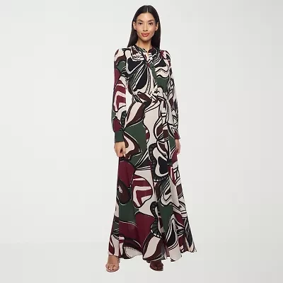 Premier Amour Womens Long Sleeve Floral Maxi Dress