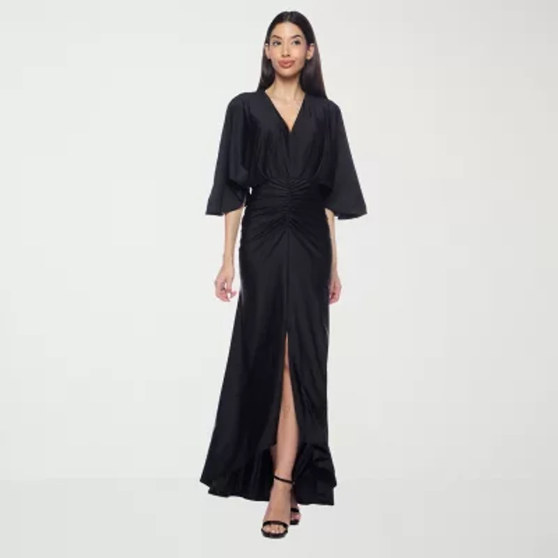 Premier Amour Womens 3/4 Sleeve Evening Gown