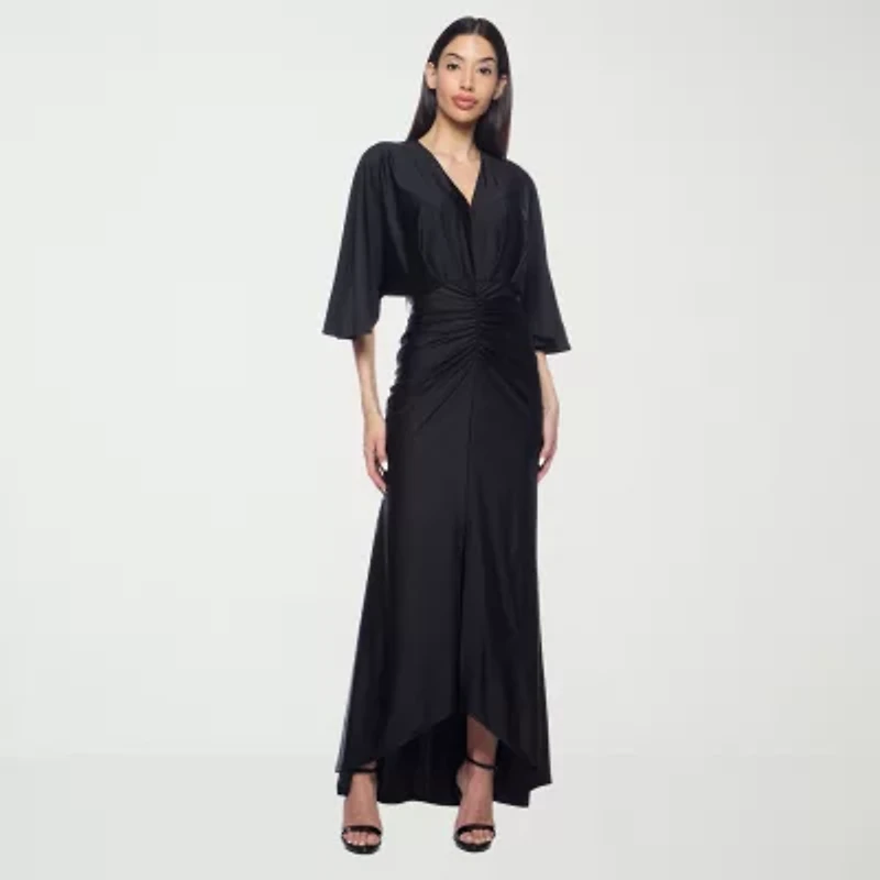 Premier Amour Womens 3/4 Sleeve Evening Gown