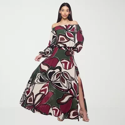 Premier Amour Floral Womens High Rise Maxi Skirt