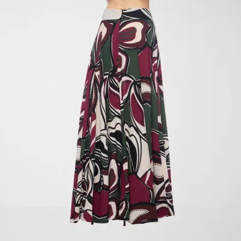 Premier Amour Floral Womens High Rise Maxi Skirt