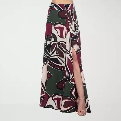 Premier Amour Floral Womens High Rise Maxi Skirt