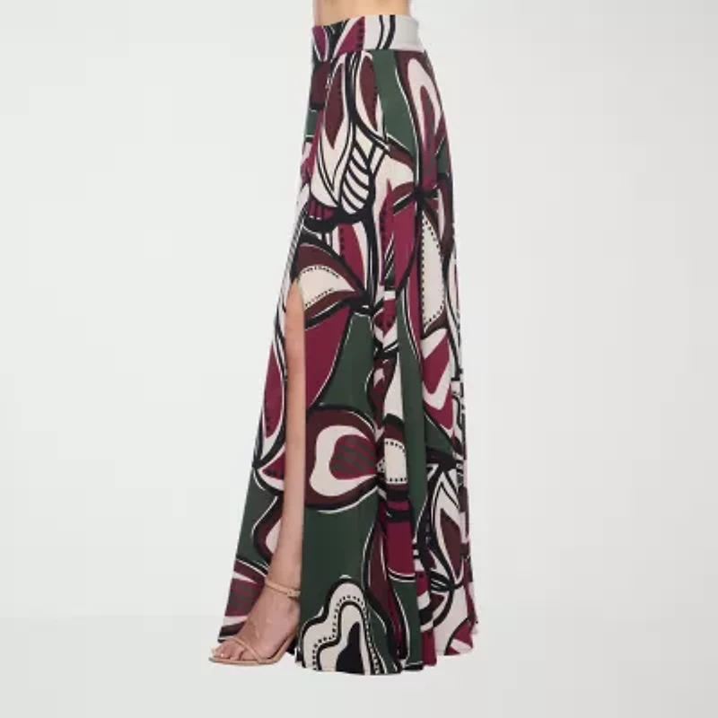 Premier Amour Floral Womens High Rise Maxi Skirt