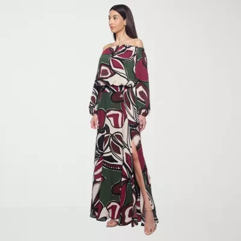 Premier Amour Floral Womens High Rise Maxi Skirt