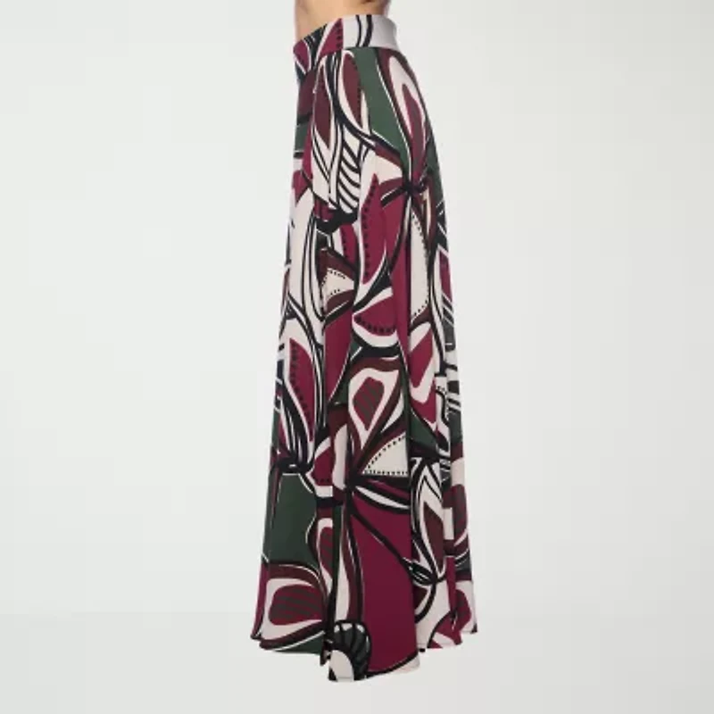 Premier Amour Floral Womens High Rise Maxi Skirt