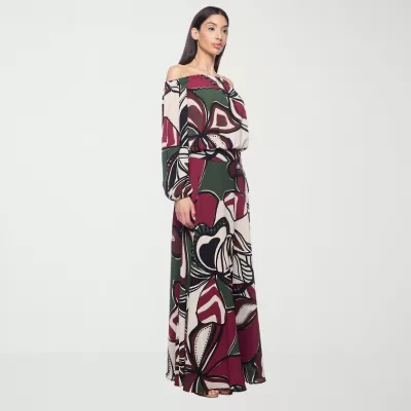 Premier Amour Floral Womens High Rise Maxi Skirt